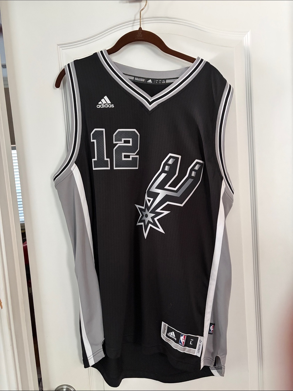 adidas Black and Gray San Antonio Spurs #12 Basketball Jersey